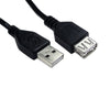 Data Cable, USB 2.0 Type-A (M) to USB 2.0 Type-A (F), 3m Black, USB Extension Cable, OEM Polybag Packaging