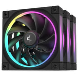 DeepCool FL12 120mm PWM 3 Pack Fan - High Performance, Low Noise, Fluid Dynamic Bearing, 36 ARGB LEDs, 500-2150 RPM, 55 CFM Airflow, 4-Pin PWM Control