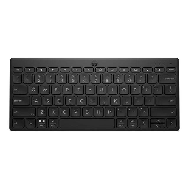 HP 355 Compact Multi-Device Keyboard, Bluetooth Wireless, Pair up to 3 Devices, Up To 2 Year Battery Life, Qwerty UK English Layout, Black