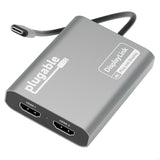 Plugable USBC-6950M Portable USB-C to Dual 4K DisplayLink Certified HDMI Adapter