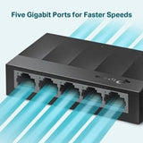 TP-Link LiteWave LS1005G 5-Port 10/100/1000Mbps Gigabit Desktop Network Switch