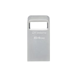 Kingston DTMC3G2/64GB 64GB DataTraveler Micro USB Flash Drive, USB 3.2, Metal Casing, Up to 200MB/s