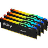 Kingston FURY Beast KF556C40BBAK4-128 128GB (4x 32GB) DIMM System Memory, 5600MHz, DDR5, CL40, Black, RGB, Intel XMP